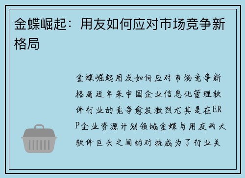 金蝶崛起：用友如何应对市场竞争新格局